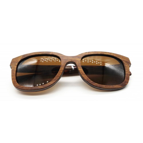 Ready Made Pear Wood Sunglasses With Laminated Aluminum IBWA-XB-015