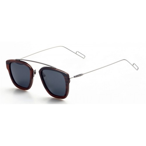 Thin Ebony Wood Sunglasses Metal Temple IBW-GS015B