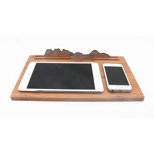 Eco-friendly Bamboo Wooden Made Wireless Mobile Phone Power Charger IBW-BT010