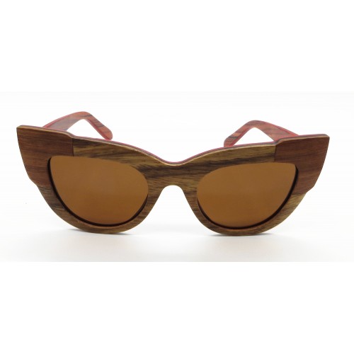 Ready Stocks Layers Cat Eye Design Wooden Sunglasses IBW-XB-008C