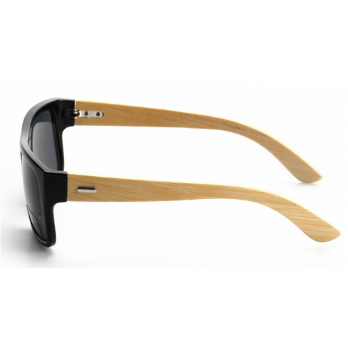Squared Men Style Plastic Frame Nature Bamboo Temples Sunglasses IBW-CN002B